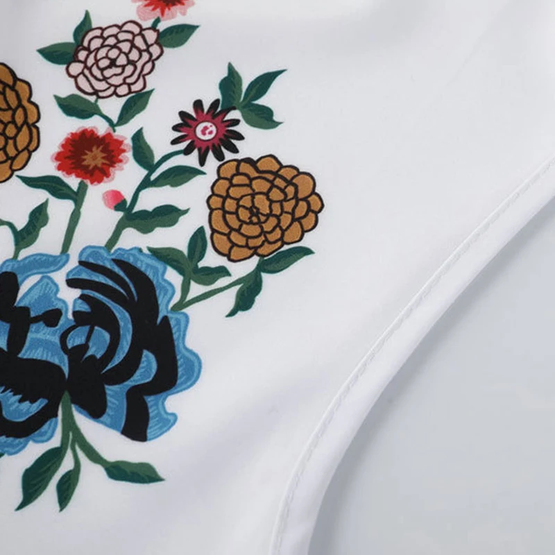 Женское сексуальное платье без рукавов с цветочным принтом трапециевидной формы