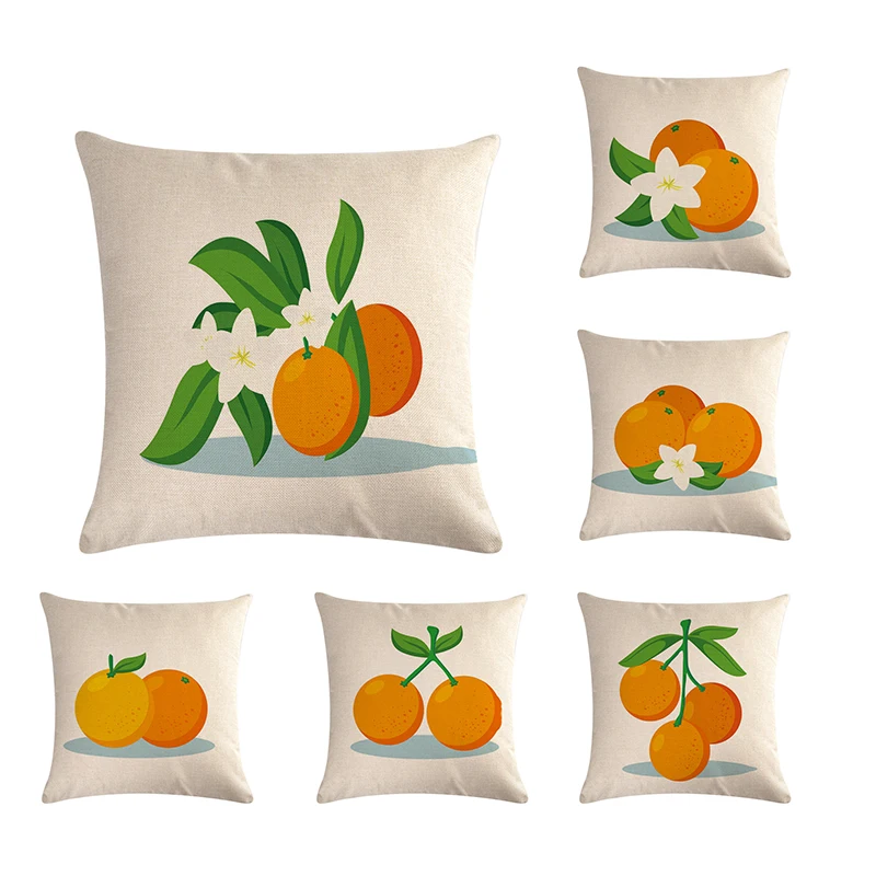 

Чехлы на подушки с изображением фруктов и апельсинов, льняная наволочка для украшения дома, декоративная наволочка на подушку, ZY588
