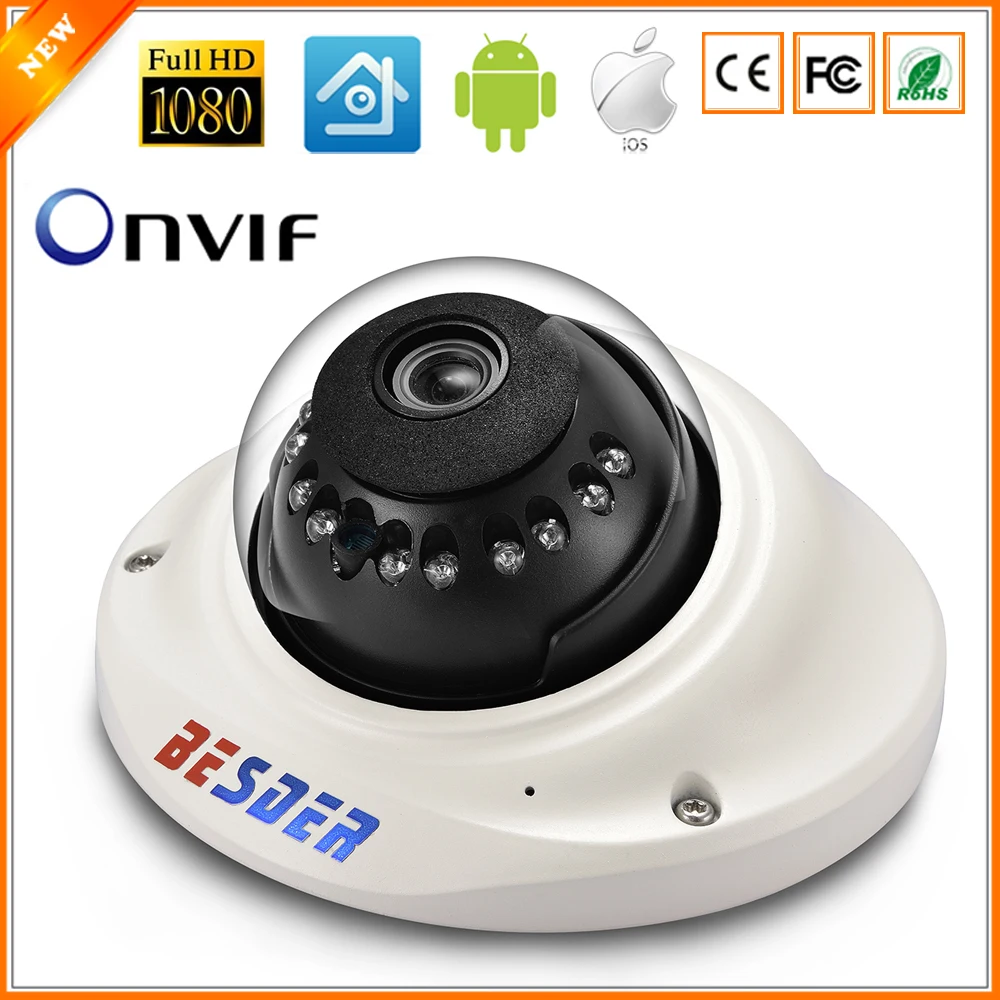 Besder широкоугольная Антивандальная ip-камера для лифта/дома ONVIF безопасности Видео камера 1080P RTSP P2P обнаружения движения 48 в PoE