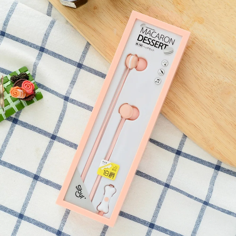 Проводной Наушники Прекрасный Привлекательный Макарон десерт Дизайн Музыка