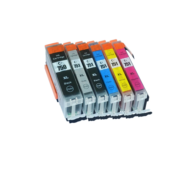 6pcs Luocai Luocai For Canon PGI750 CLI751 ink Cartridge For CANON MG6370 MG7170 MG7570 IP8770 MG6770 MG6670 printer pgi 750 GY