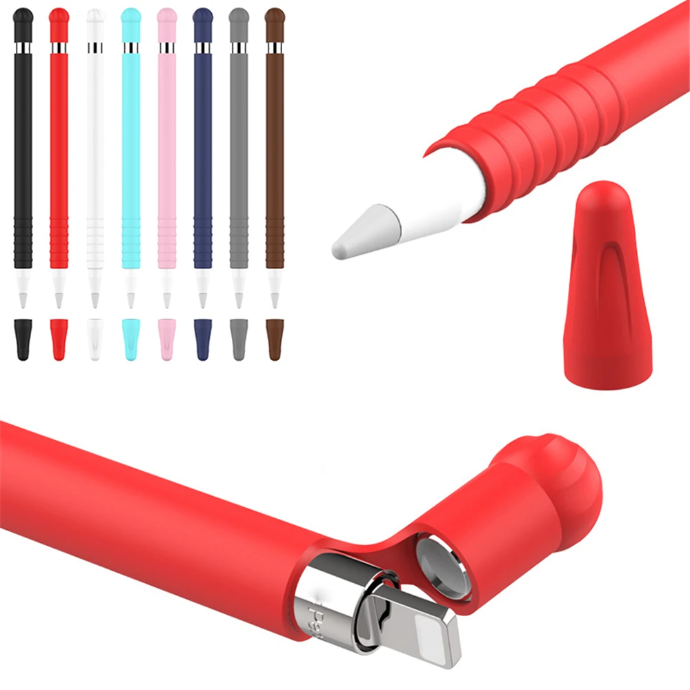

Candy Color Soft Silicone Case Nib Cover Petevtive Sleeve Wrap Tip Holder For Apple Pencil 1 iPad Pro Mini Cell Phone Accessory