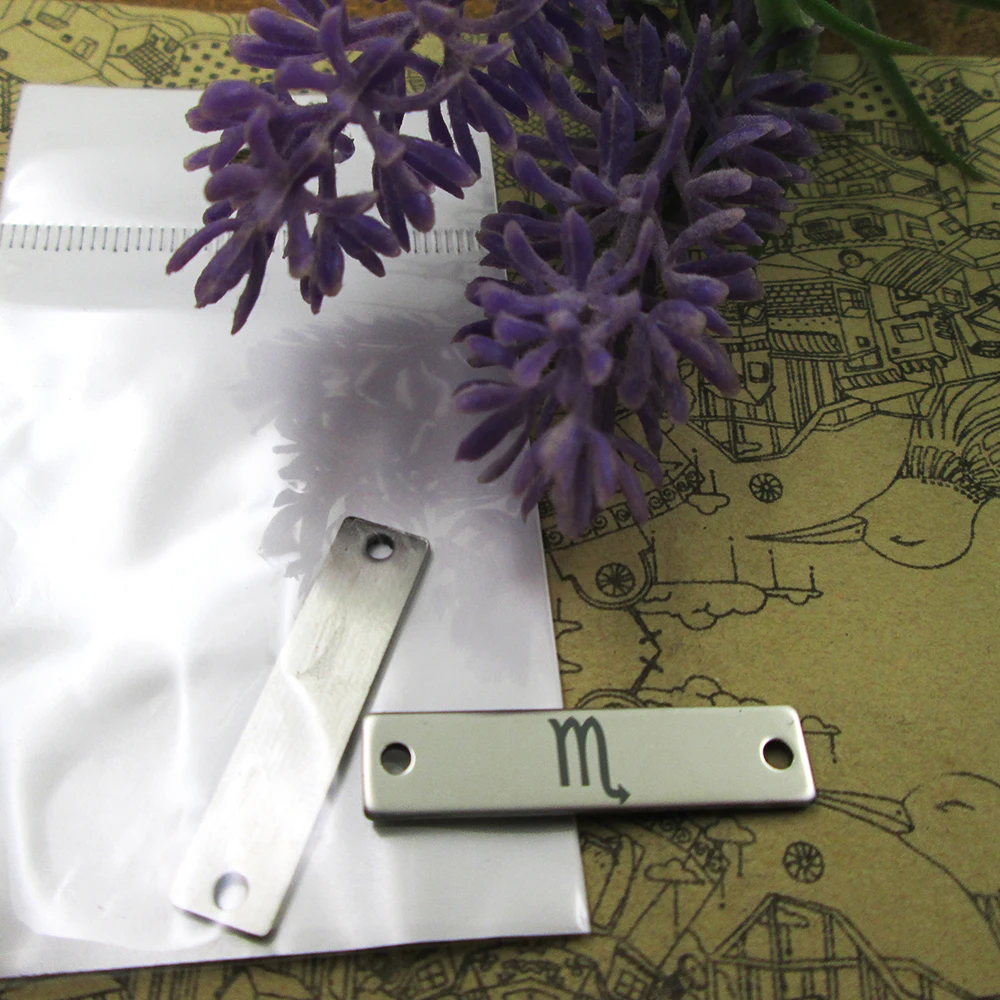 10 шт.-подвески из нержавеющей стали с изображением Зодиака скорпиона, больше стилей для выбора подвесок «сделай сам» для ожерелья 30x7 мм