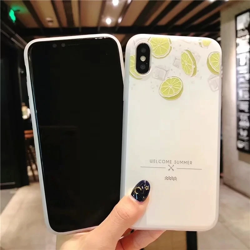 Милый мягкий силиконовый чехол из ТПУ с 3D фруктовым узором для iPhone X, тонкий бампер для телефона, чехол для iPhone XS MAX XR, задняя крышка 6, 7, 8 Plus