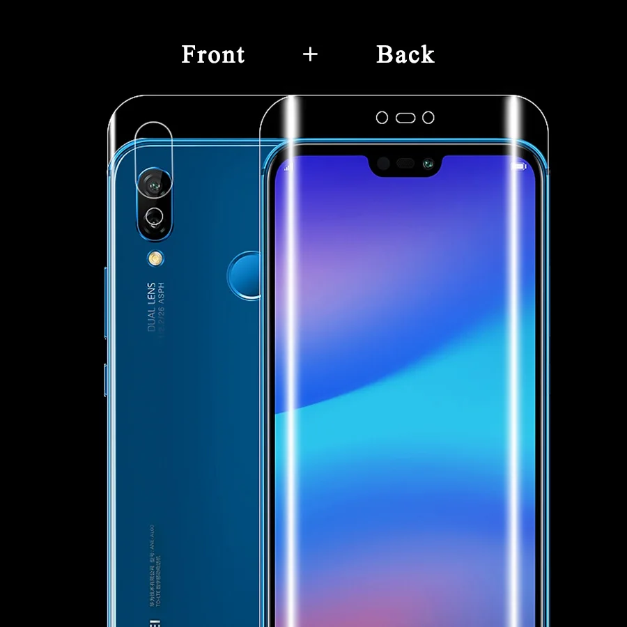 Передняя+ задняя 3D Защитная пленка для экрана из ТПУ для huawei Honor 10 P20 P30 Lite Pro Nova 3 3i P Smart Plus Гидрогелевая пленка
