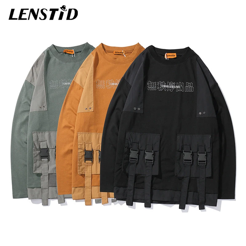 LENSTID 2019 Харадзюку хлопок хип-хоп Свободный свитшот для мужчин Уличная китайская