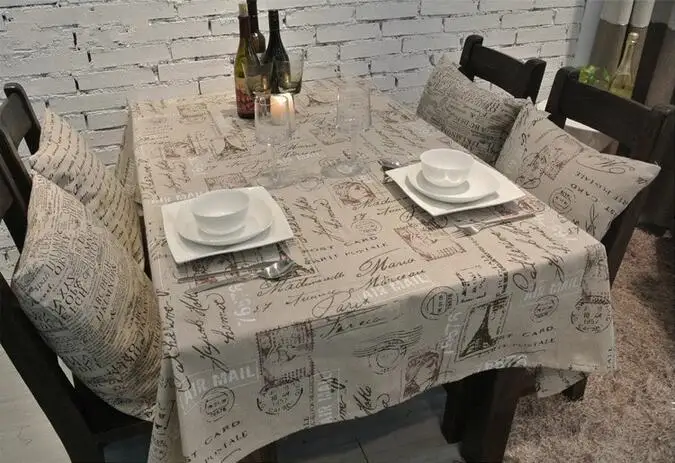 Скатерть из хлопка и льна с принтом в Европейском стиле кружевная ткань для стола