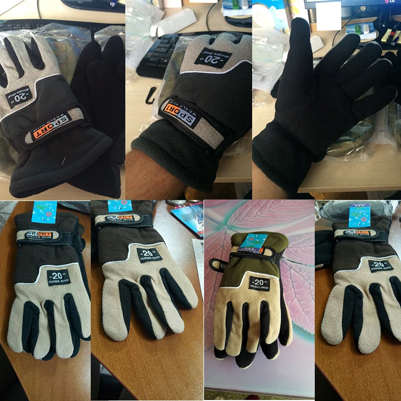 Outdoor Winter Sports Warm Fleece Full Finger Gloves Hunting Breathable Cycling Motorcycle Ski Snowboard Anti-skid Luva Ciclismo