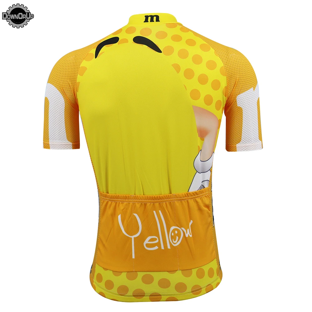 Желтая велосипедная Джерси одежда мужская с коротким рукавом для команды