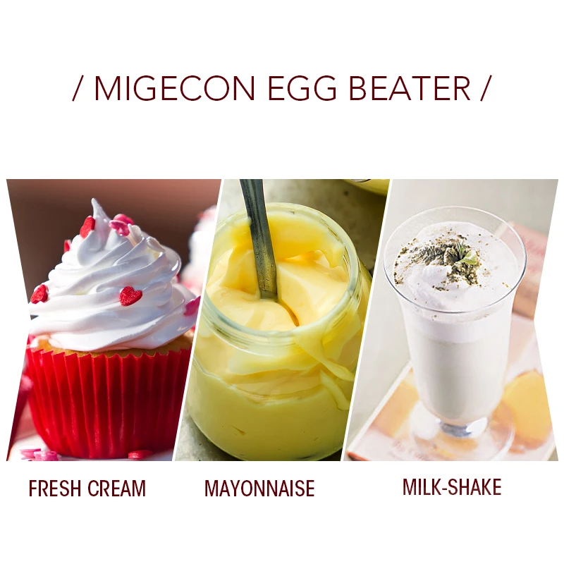 Migecon синий ручной взбиватель яиц миксер блендер для выпечки взбивание мешалка