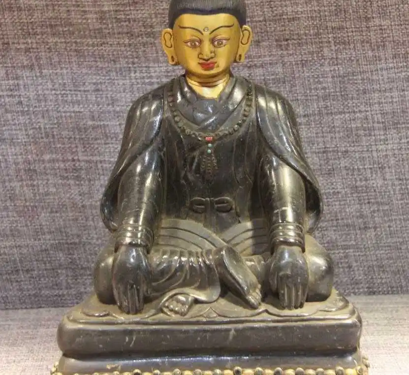 Бесплатная доставка Тибетский буддизм гелугпа храм резной камень позолоченный