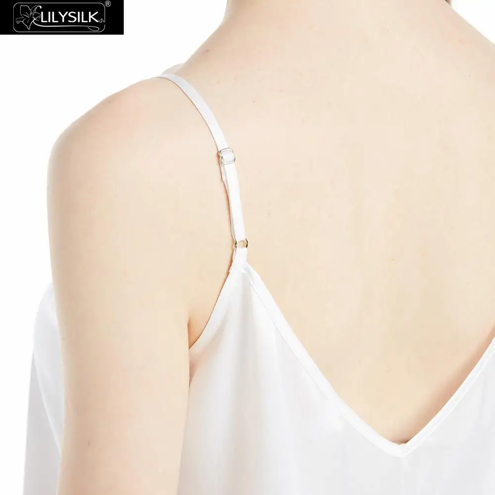 LILYSILK Топ Майка 4шт. Шелковый Женский Короткий 22mm V Шея
