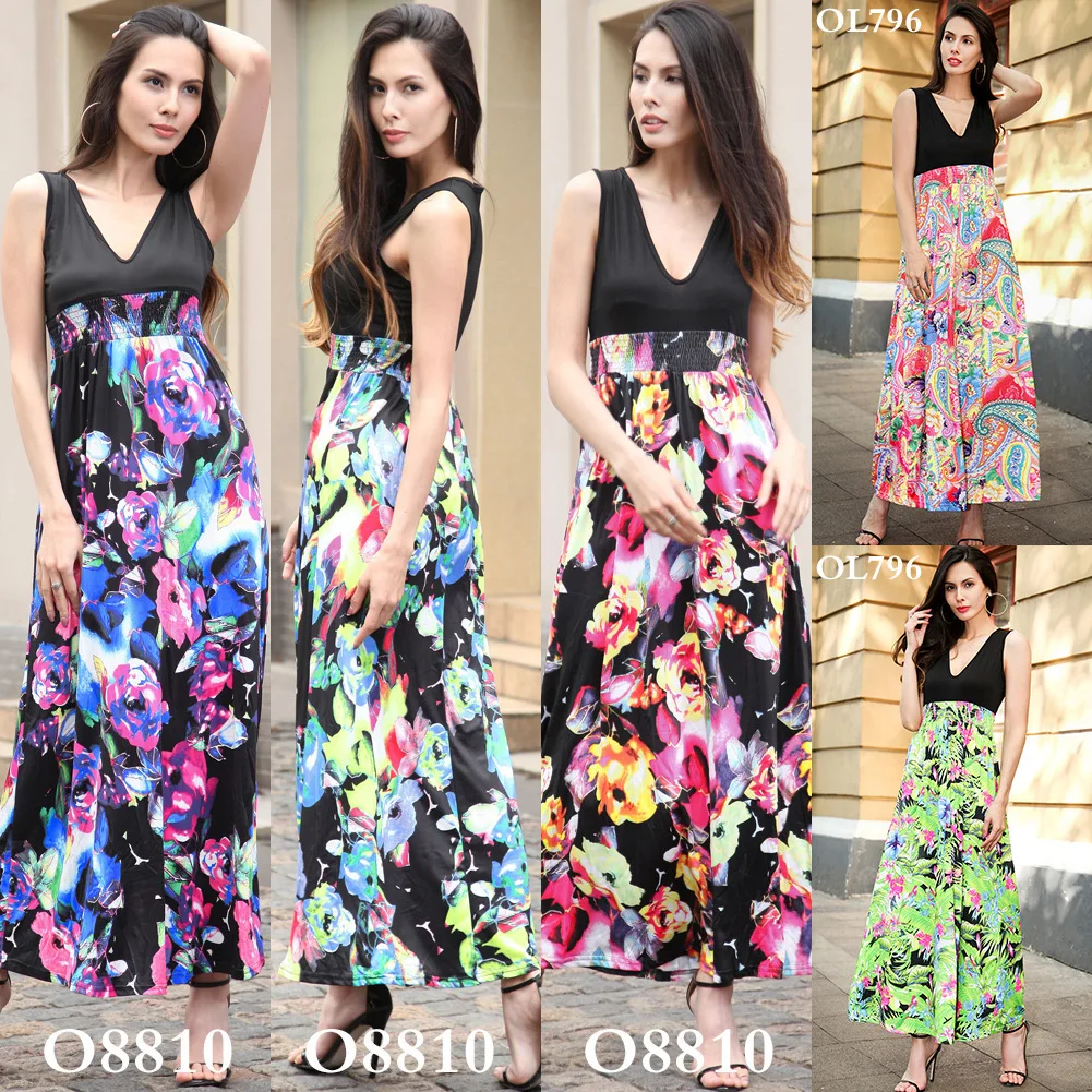 Aizhuner Мода V платье печати Longuette женщина платье|v dress|fashion women dresswomen dress |