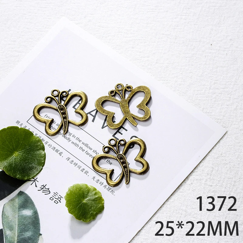 

25*22mm 10pcs Butterfly Alloy Pendant For Diy Jewelry Making 2 Colors Antique Silver Antique Bronze No.1372