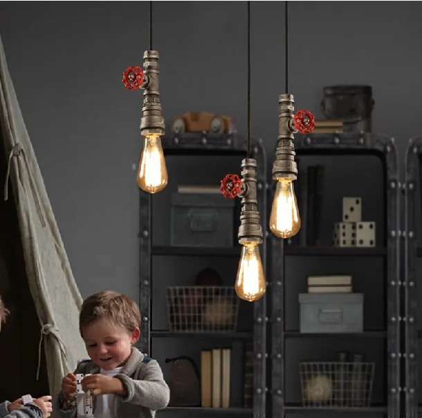 Подвесной ретро-светильник в стиле индастриал из кованого железа | Лампы и