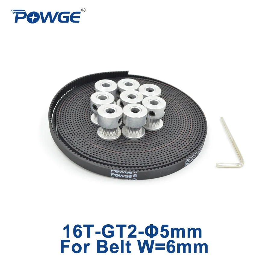 Зубчатый шкив GT2 POWGE 8 шт. 16 зубьев отверстие 5 мм + метров зубчатый ремень шириной 6 2