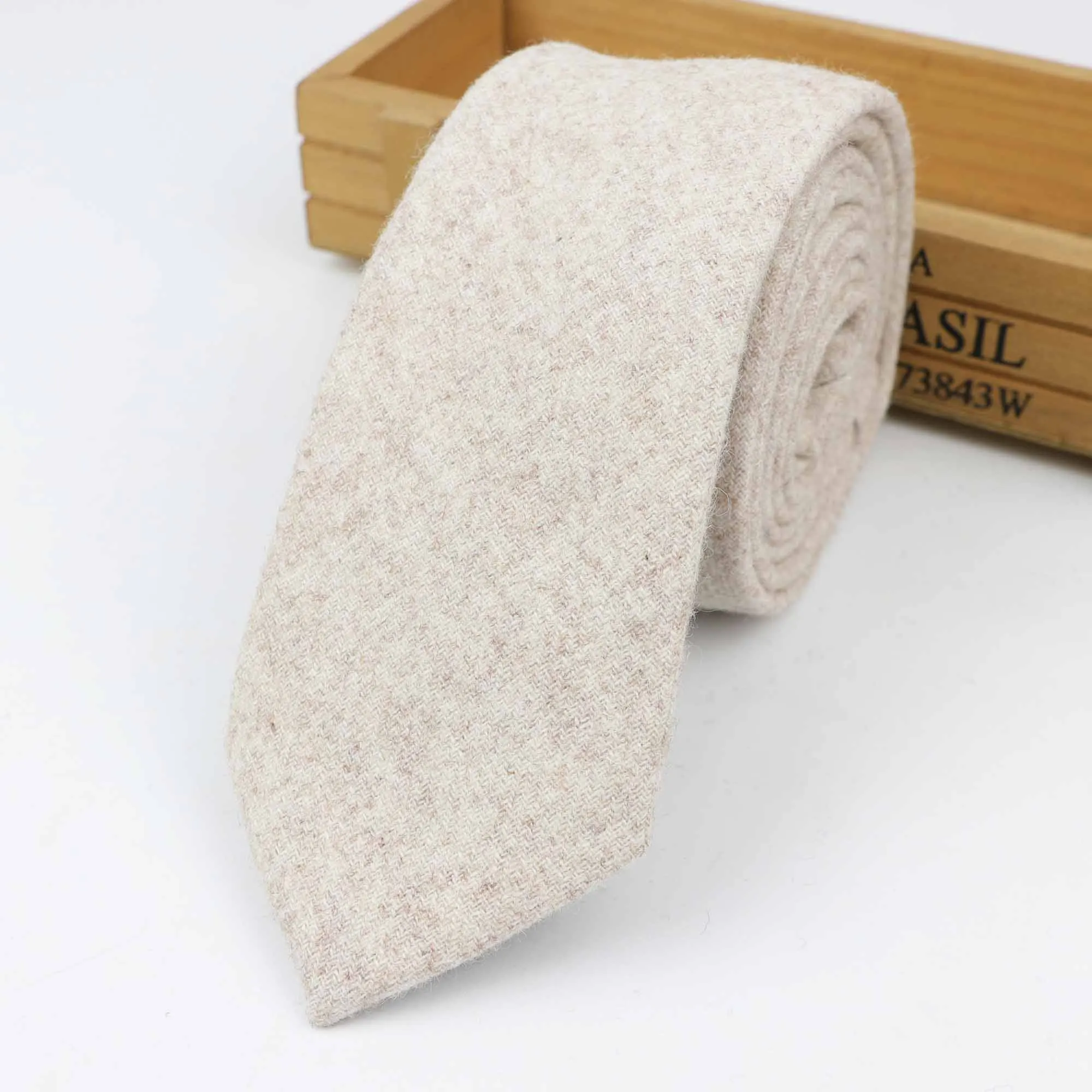 21 New Style Wool Viscose Tie 7cm Ties Fluffy Solid Color Corbata Slim Striped Necktie Cravat Clothing Accessories Warm Dot Ties - Цвет: 21