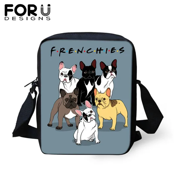 Z4231E FORUDESIGNS Kids 3 шт./компл. Рюкзак Мультфильм Французский бульдог животные принты брезентовые Школьные Рюкзаки рюкзаки для подростков девочек мальчиков студентов - Цвет: Z4231E