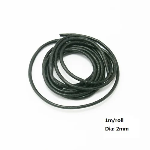 Высокое качество 6 цветов Длина 1 м Размеры около 2 мм из натуральной кожи Cord Jewelry findings для самостоятельного изготовления браслетов и Цепочки и ожерелья решений - Цвет: Black