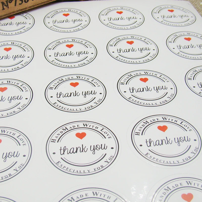 240 шт 3 5 см круглой формы белый/крафт-стикеры этикетки Индивидуальные Спасибо