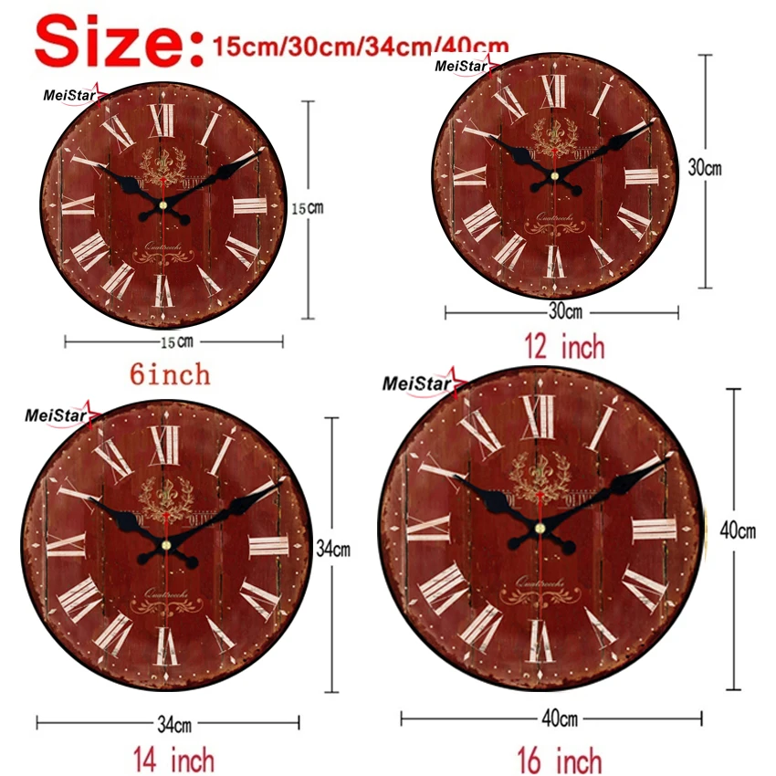 Часы MEISTAR круглые в винтажном стиле бесшумные настенные украшения для дома кафе