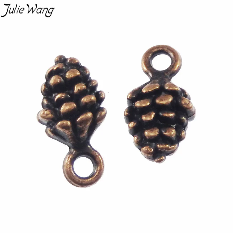 Julie Wang 40 шт. оптовая продажа Медный Тон Pinecone Очаровательная подвеска из сплава