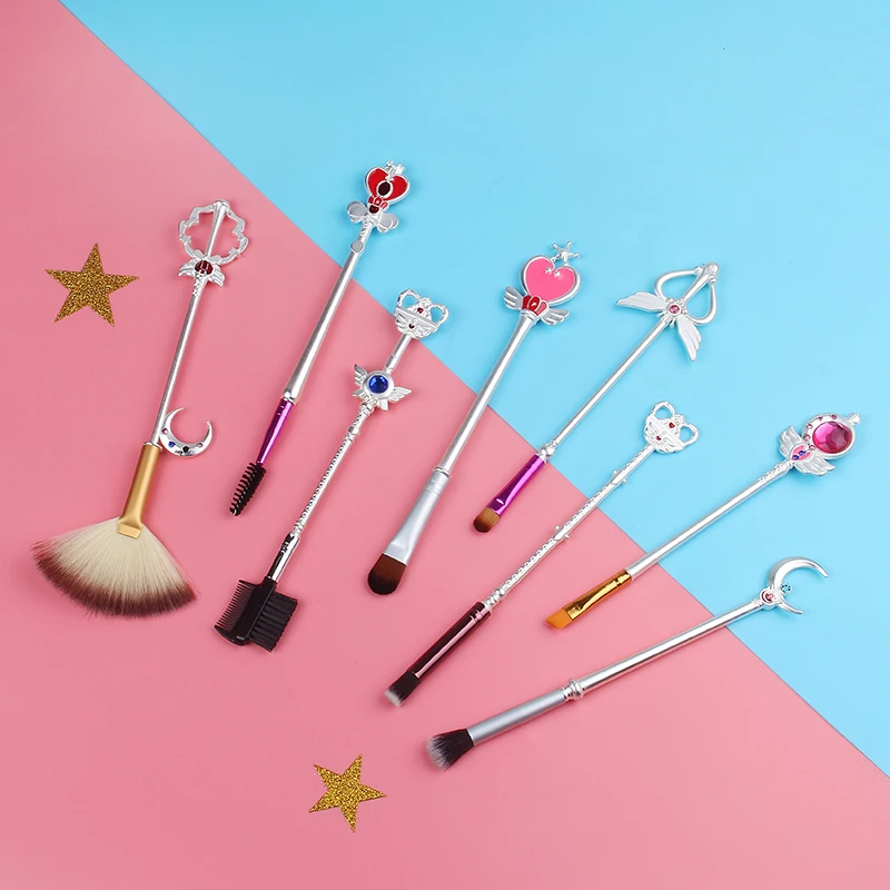 8 шт. набор кистей для макияжа в стиле аниме Sailor Moon подводка глаз тени век из