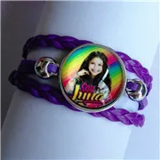 E Jiangzimei1pc, супер поп-певец, соя луна, серебряные кожаные браслеты, I'm moon glass charm, ручная цепочка, браслет для девочек, вечерние, подарок - Окраска металла: E