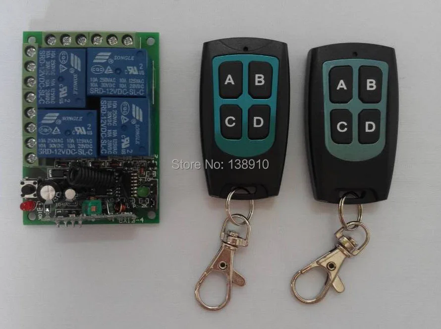 Новый DC12V 10A 4CH радио Управление RF Беспроводной реле дистанционного переключатель
