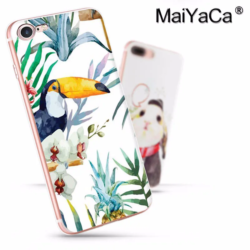 Чехол для телефона MaiYaCa Tropical forest animals Toucan и flamingo iphone SE 2020 11 pro 8 7 66S Plus X 5S XR XS MAX |