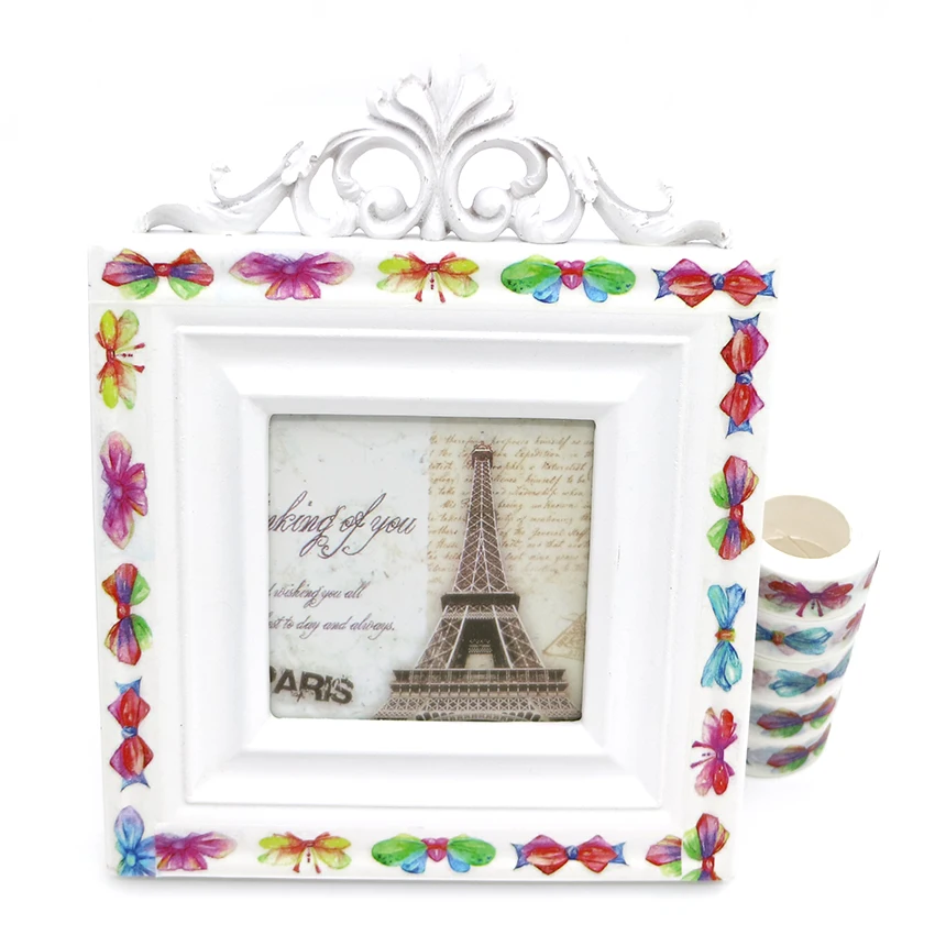 Креативная красивая бабочка Washi Tape на клейковой основе, 10 м * 15 мм, декоративная наклейка для школы и офиса, DIY скрапбукинг.