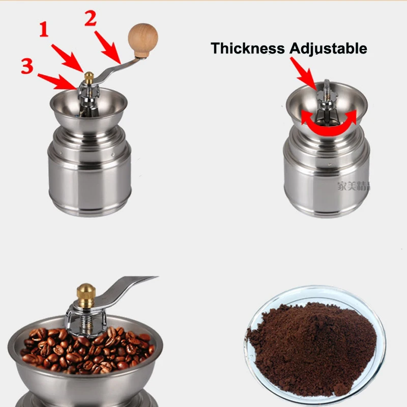 Ручной для специй кофемолка из нержавеющей стали с керамическим сердечником