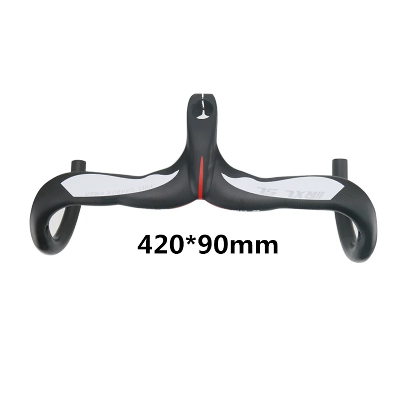 Black 420x90 RXL SL углеродный руль для шоссейного велосипеда со стержнем 28,6 мм 3 к матовый/глянцевый черный/белый велосипедный интегрированный углеродный дорожный руль - Цвет: Black 420x90