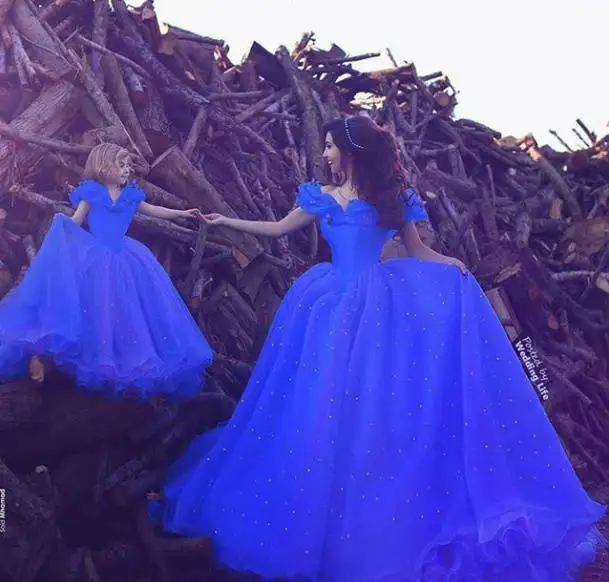 Платье Свадебное для мамы и дочки элегантное бальное платье маленьких девочек