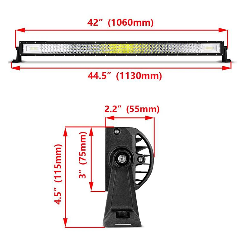 Oslamp 3 ряд 2" 324 Вт 34" 486W 4" 594 Вт 52" 702 Вт изогнутый СВЕТОДИОДНЫЙ светильник бар Offroad светодиодный бар пятно луча СВЕТОДИОДНЫЙ рабочий светильник бар 12v 24v