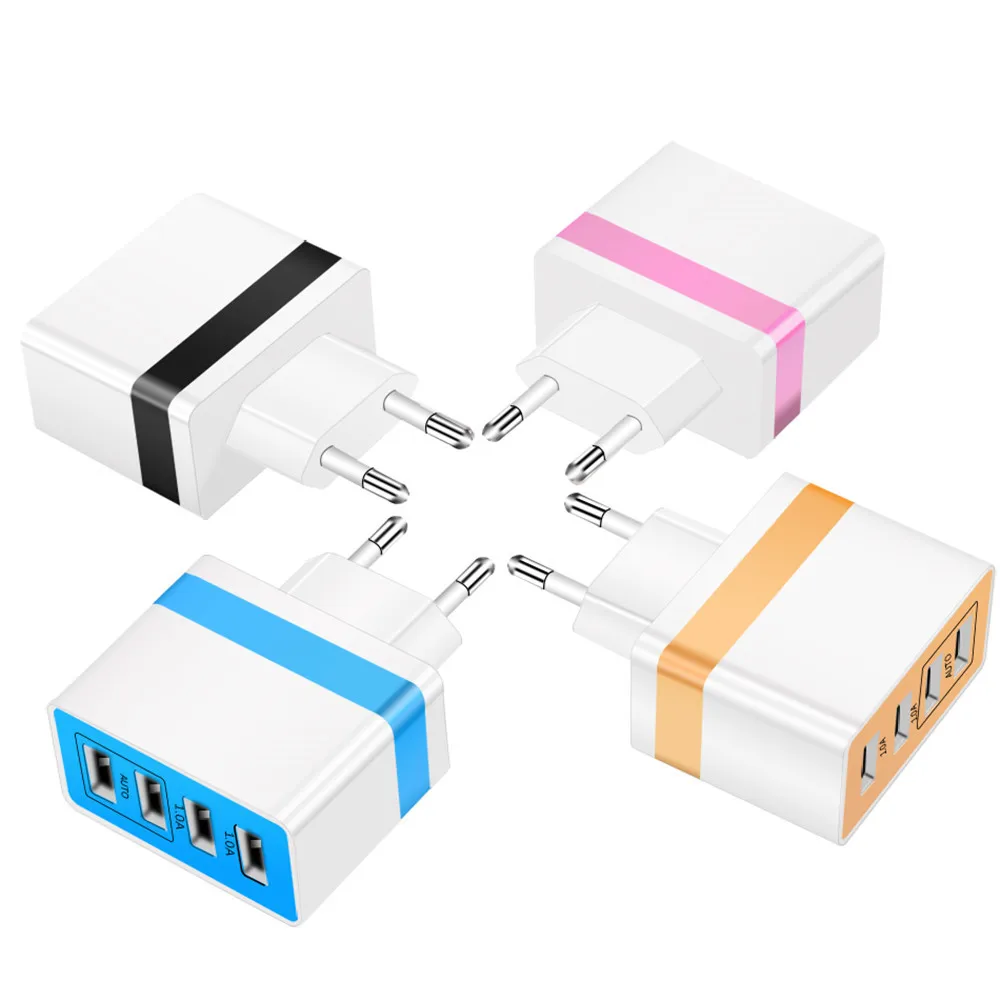 4 порта USB зарядное устройство мобильный телефон Быстрая зарядка настенное для