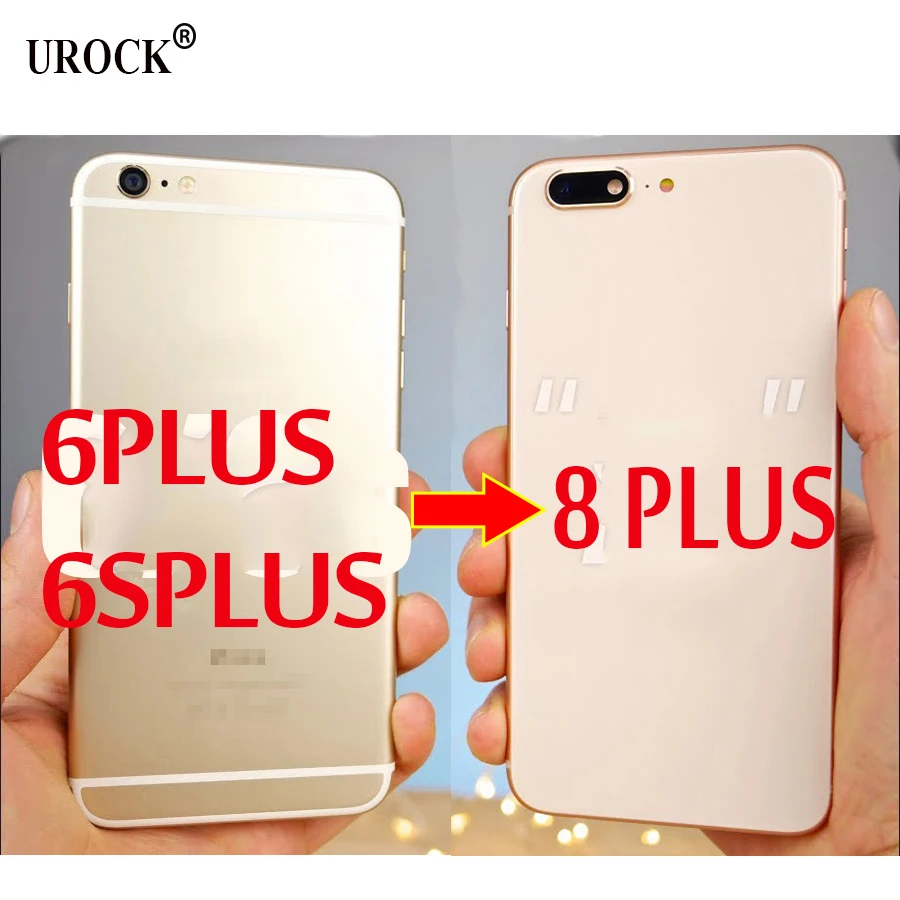 Высокое качество, стеклянный корпус для iPhone 6+ 6s plus, как 8 plus, задняя крышка для корпуса батареи с кнопками+ sim-лоток