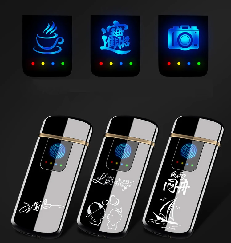 USB ветрозащитная персональная электрическая зажигалка для сигарет Новинка металлическая беспламенная Зажигалка подарки JL-827V