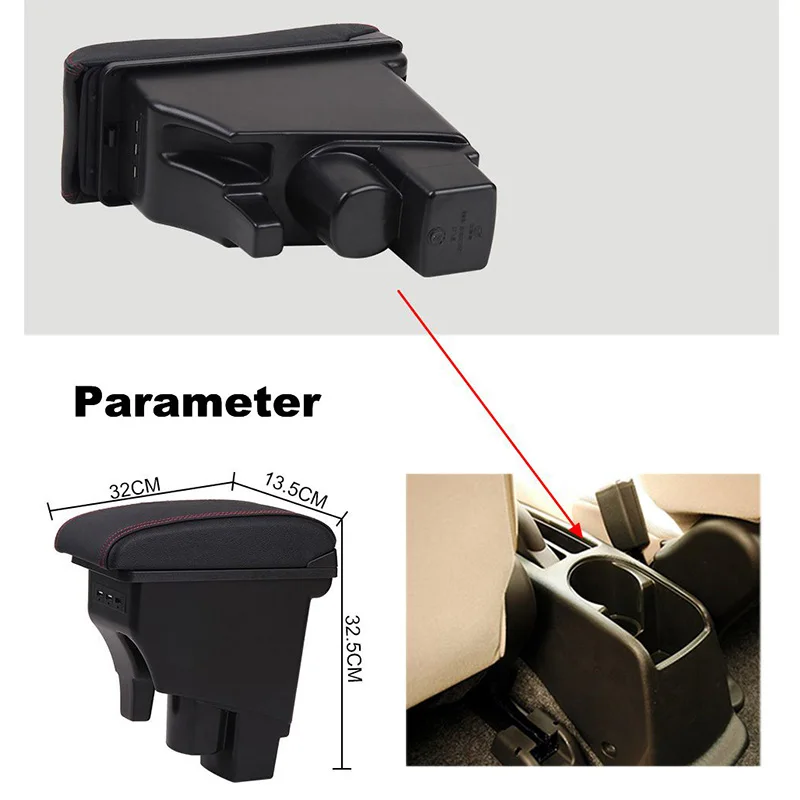 Подлокотник для Honda Fit Jazz 2002-2007 хэтчбек центральная консоль коробка для хранения подлокотник USB автомобильный Стайлинг Аксессуары для интерьера