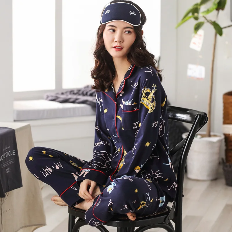 Одежда для сна кормящих матерей комплект одежды Хлопковая женская пижама с