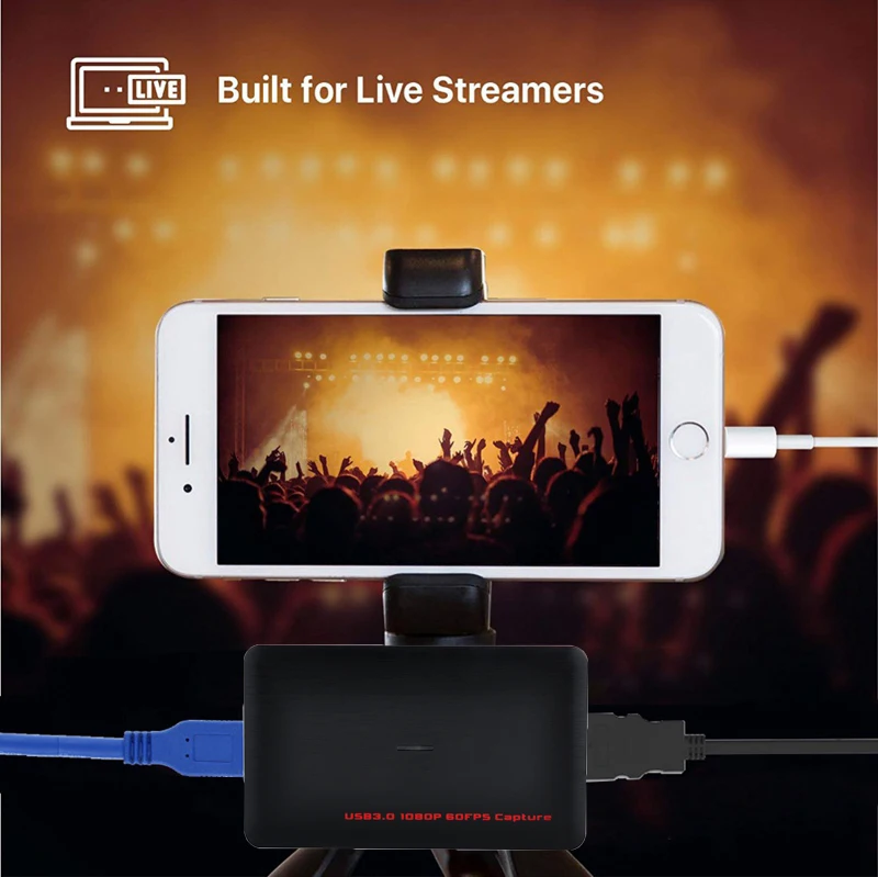 USB3.0 1080P 60FPS HDMI потоковая трансляция в прямом эфире USB 3,0 игра захват видео для Xbox PS3 PS4 ТВ коробка играть и Запись одно и то же время