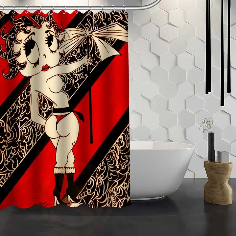 Занавеска для душа Betty Boop с рисунком занавеска ткань ванной комнаты декор