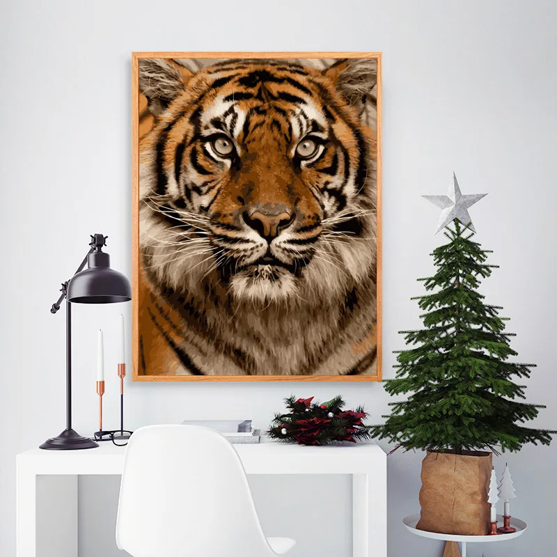 ROYALDREAM тигр животные DIY цифровая картина маслом по номерам Европейская