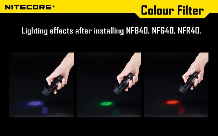 NITECORE фонарик головка 40 мм аксессуары NFR40 NFG40 NFB40 NFD40 фонарик rgb рассеянный фильтр стекло с минеральным Покрытием Объектив