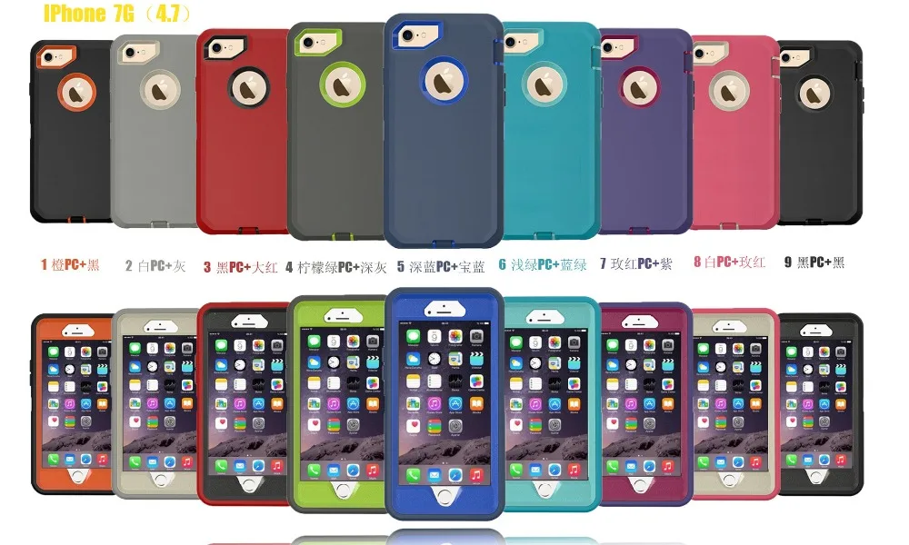 Defender Case For iPhone7 6 Plus 8 plus PC+ Silicone TPU Military Anti Shock Camouflage Armor Case For iPhoneX Max XR 11Pro Max