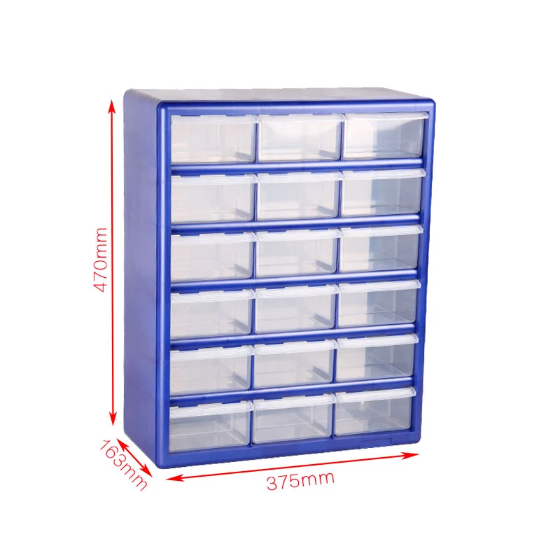 18 drawers-Blue Чехол для инструментов, коробка для инструментов, коробка для инструментов, классификация ковчега, мульти-ящик с сеткой, тип компонентов, ящик для инструментов, винт, классификация, компонентная коробка - Цвет: 18 drawers-Blue
