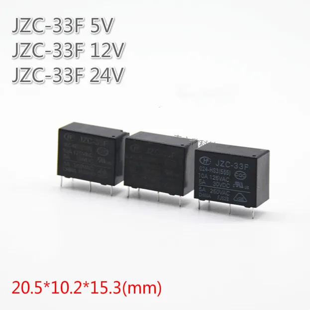 5 шт./лот Мощность реле JZC 33F 005 HS3 012 024 HF33F 10A 4PIN|Реле| |