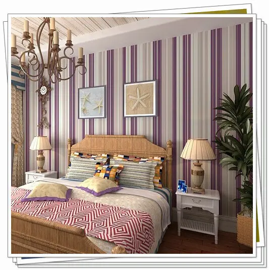 Girls bedroom wallpaper modern stripe wall paper background for living room purple be | Обустройство дома