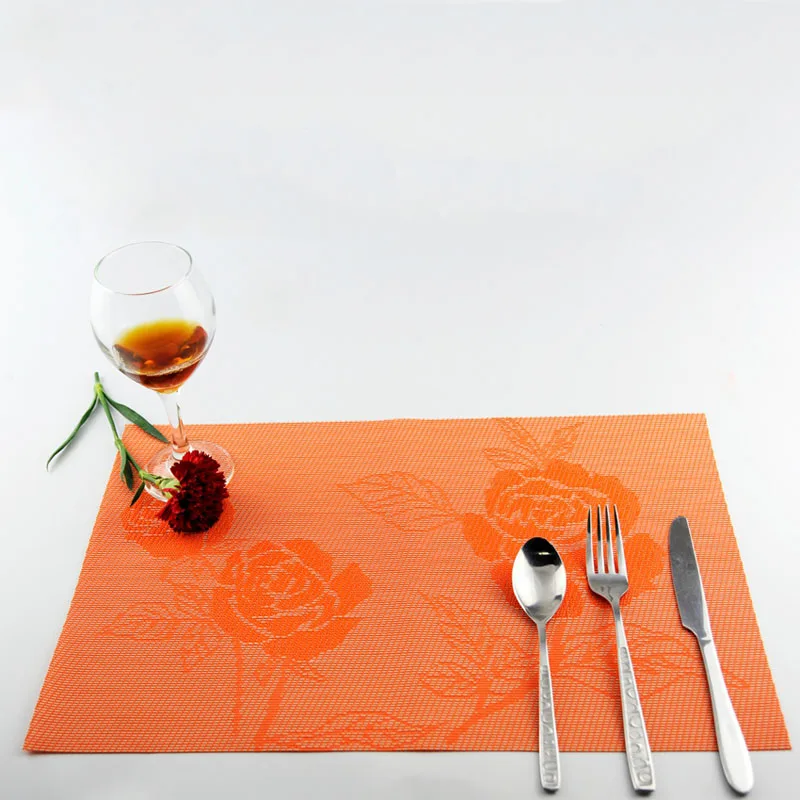 6 шт. столовых Настольный коврик высококлассные термостойкие Роза выпить стакан