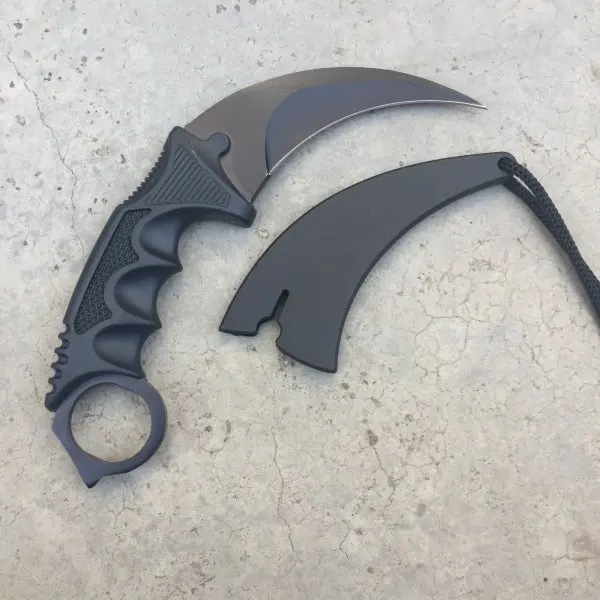CS GO контр страйк черный нож Karambit шейный нож с оболочкой Тигр выцветание зуб настоящая игра нож с фабрики подарок